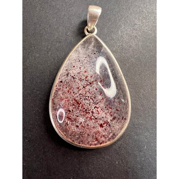 NEW Lepidocrocite super 7 sterling silver teardrop pendant 17.5 grams - Picture 2 of 10